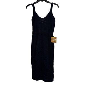 Rachel Roy Navy Sleeveless Knit Midi Dress Size M